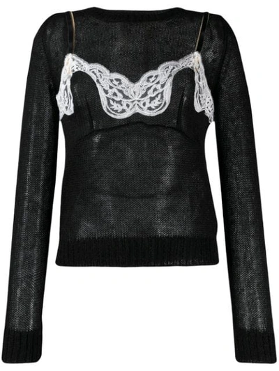 Shop N°21 Lingerie Top Jumper In Black