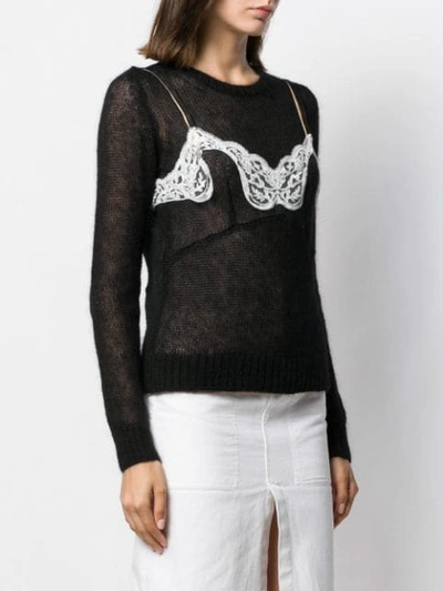 Shop N°21 Lingerie Top Jumper In Black