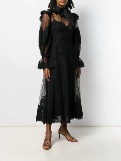 Shop Zimmermann Espionage Lace Dress In Black