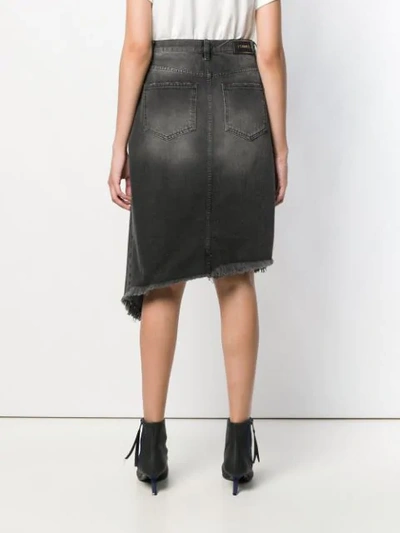 Shop Pinko Asymmetric Denim Skirt In Black