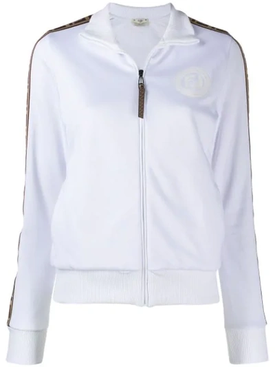 Shop Fendi Ff Ribbon Zip In White