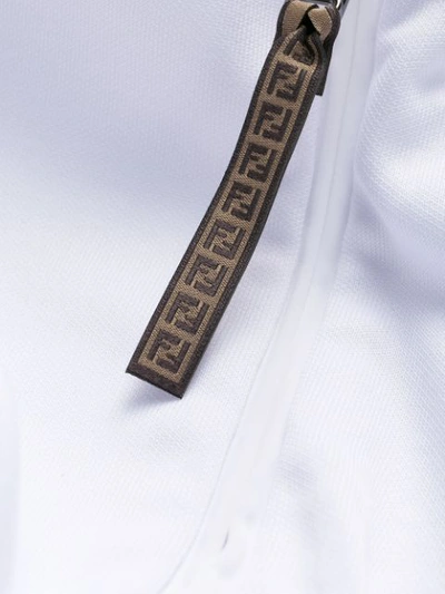 Shop Fendi Ff Ribbon Zip In White