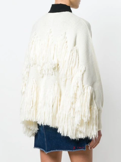 Shop Chloé Fringed Cardigan In White