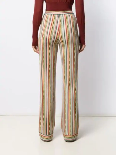 Shop Missoni Palazzo Stripe Trousers In Blue