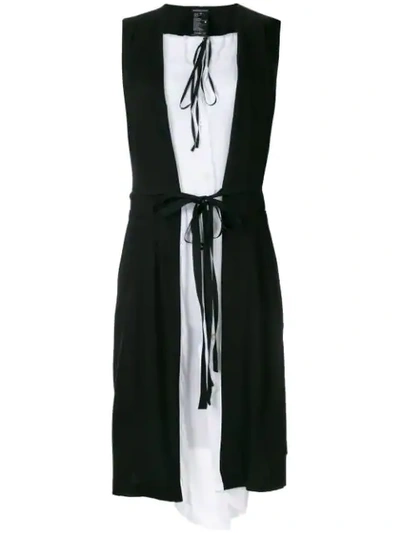 Shop Ann Demeulemeester Tie Waist Shirt Dress In Black