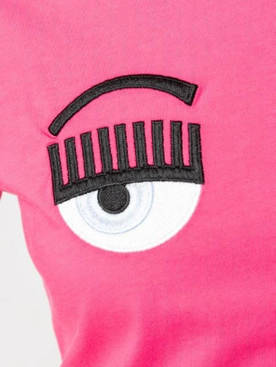 Shop Chiara Ferragni Embroidered Logo T-shirt In Pink