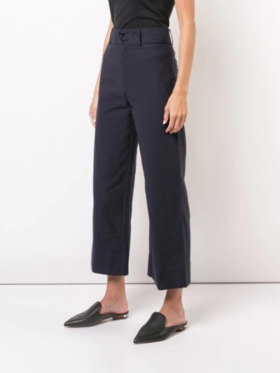 APIECE APART STRAIGHT CROPPED TROUSERS - 蓝色