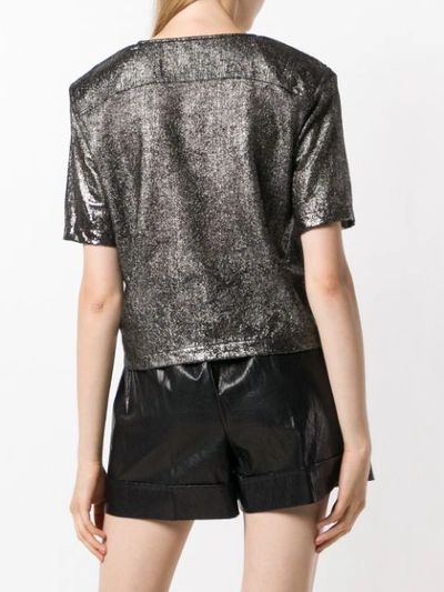 Shop Federica Tosi Boxy T-shirt - Metallic