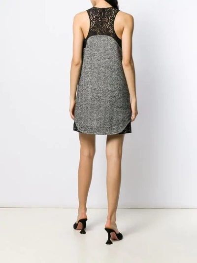 Shop N°21 Knitted Lace Detailed Shift Dress In Black
