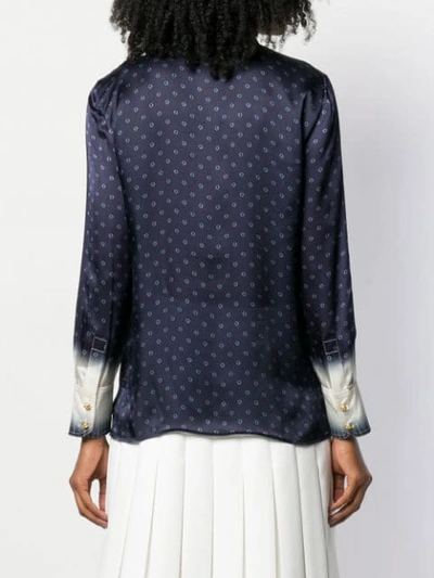 Shop Tory Burch Printed Button Down Shirt In Blue