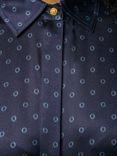Shop Tory Burch Printed Button Down Shirt In Blue