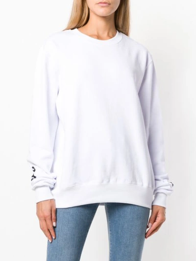 Shop Msgm Logo Print Sweatshirt - White