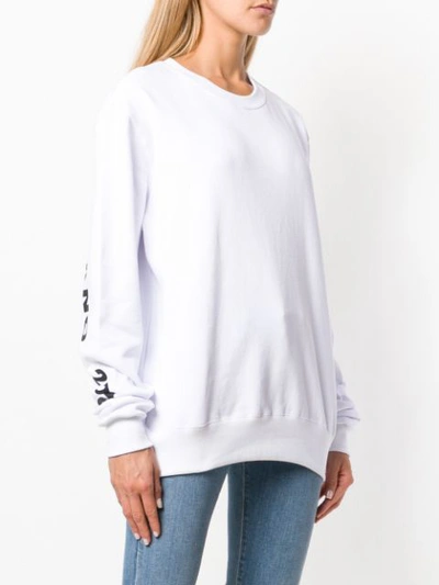 Shop Msgm Logo Print Sweatshirt - White