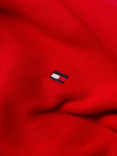 Shop Tommy Hilfiger Embroidered Logo Hoodie In Red