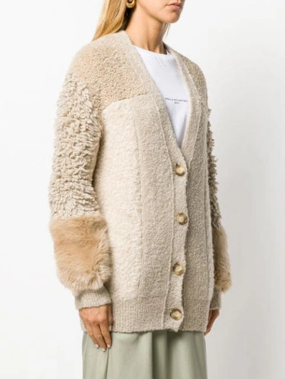 Shop Stella Mccartney Patchwork Oversized Cardigan In Neutrals