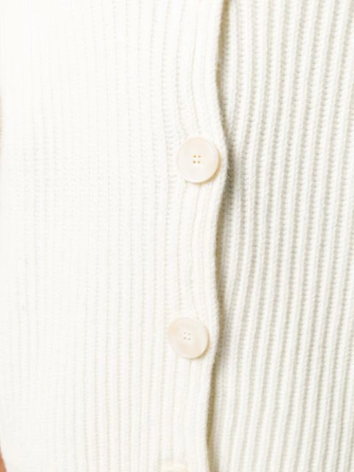 Shop Stella Mccartney Chunky Ribbed Knit Cardigan In Neutrals