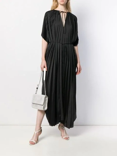 Shop Stella Mccartney Pleated Long Dress In Black