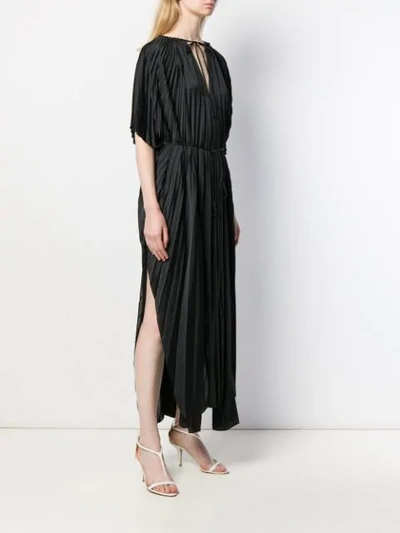 Shop Stella Mccartney Pleated Long Dress In Black