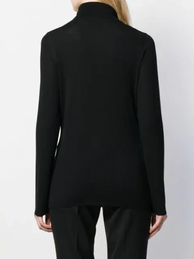 ALLUDE ROLL NECK JUMPER - 黑色