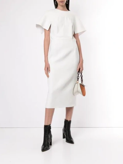 Shop Dion Lee Cap Sleeve Midi Dress In White