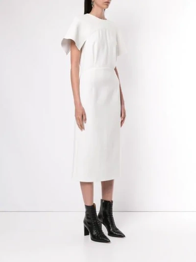 Shop Dion Lee Cap Sleeve Midi Dress In White