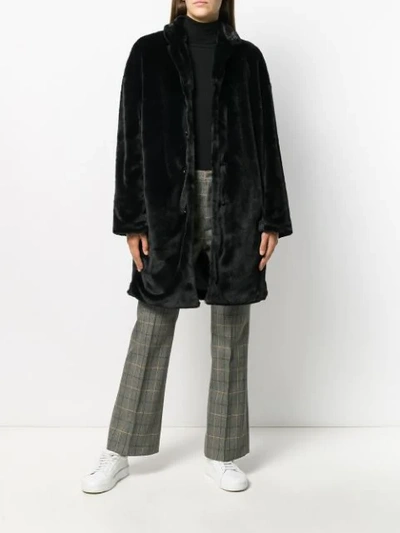 Shop Aspesi Reversile Hooded Coat In Black