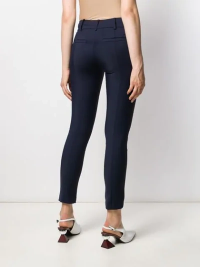 Shop Patrizia Pepe Skinny Crop Trousers In Blue