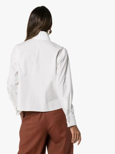 Shop Fendi Edwardian Collar Long In White