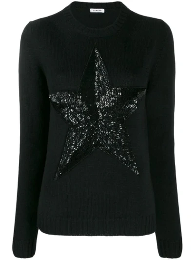 Shop P.a.r.o.s.h Sequinned Star Jumper In Black