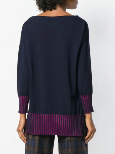Shop I'm Isola Marras Contrast Ribbed Sweater - Blue