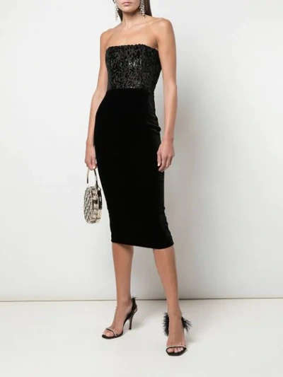 Shop Alex Perry Strapless Huxley Midi Dress In Black