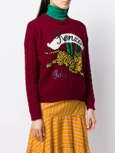 Shop Kenzo Pullover Mit Logo-stickerei In Red