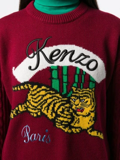 Shop Kenzo Pullover Mit Logo-stickerei In Red