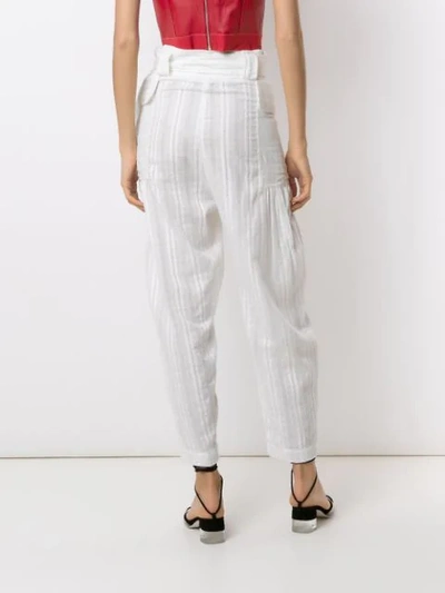 Shop Andrea Bogosian Panelled Straight Trousers In White