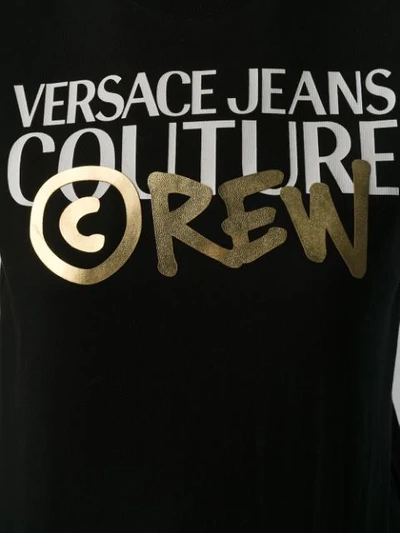 Shop Versace Jeans Couture Logo Printed T-shirt In Black