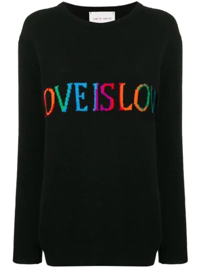 Shop Alberta Ferretti Love Is Love Sweater In 2555 Black