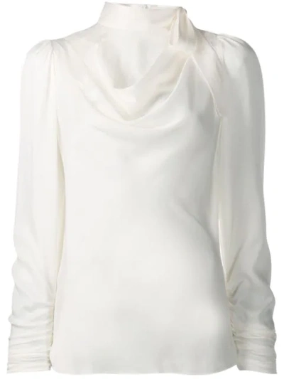 Shop Zimmermann Neck-tied Blouse In Perl