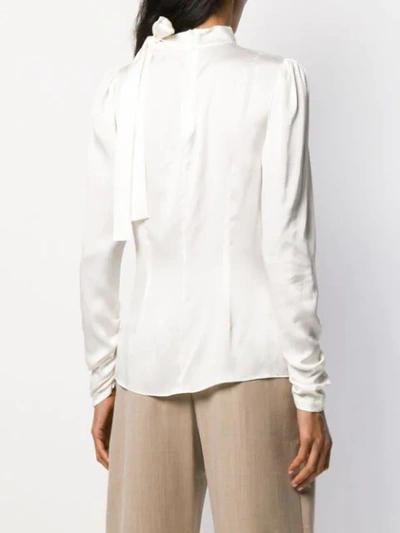 Shop Zimmermann Neck-tied Blouse In Perl