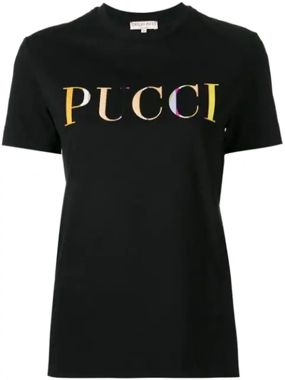 Shop Emilio Pucci Logo Print T-shirt In Black