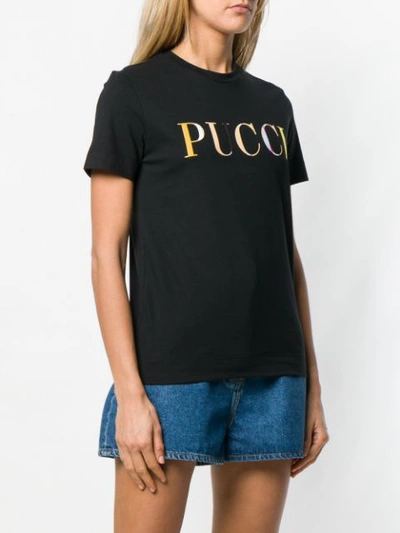 Shop Emilio Pucci Logo Print T-shirt In Black