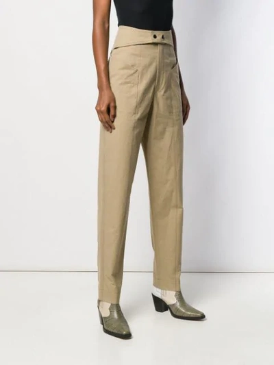 Shop Isabel Marant Lixy High-waisted Trousers In Neutrals