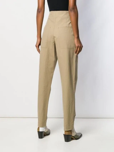 Shop Isabel Marant Lixy High-waisted Trousers In Neutrals