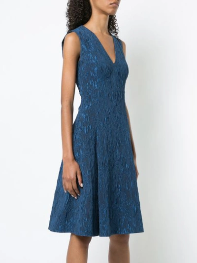 Shop Jason Wu Collection Flared V-neck Dress - Blue