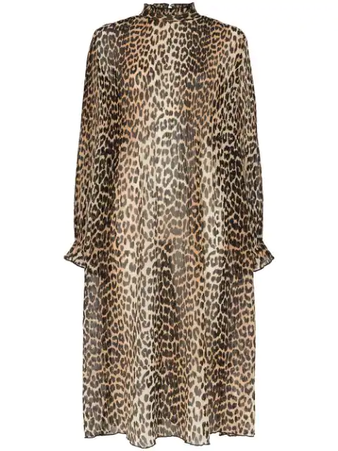 sheer leopard midi dress