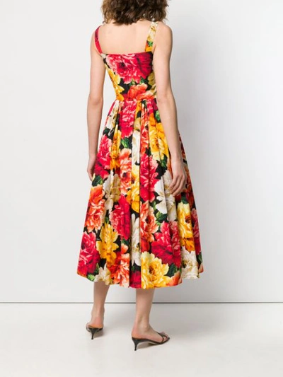 Shop Dolce & Gabbana Sleeveless Floral Print Dress In Black
