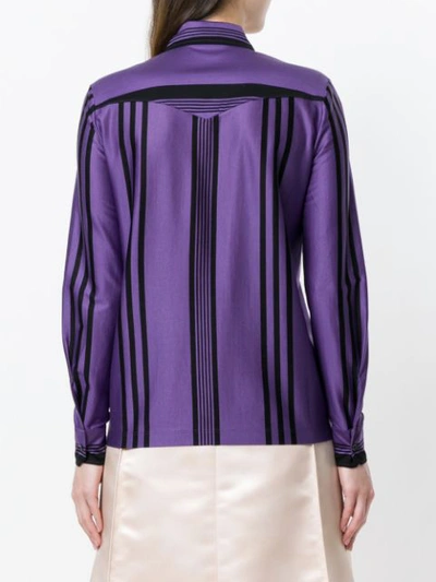 Shop Bottega Veneta Dark Lilac Nero Cotton Shirt In Purple