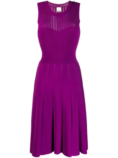 Shop Pinko Knitted Midi Dress In Purple