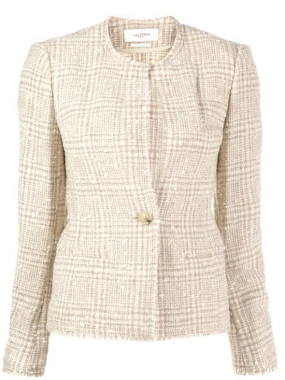 Shop Isabel Marant Étoile Fitted Tweed Blazer In Neutrals