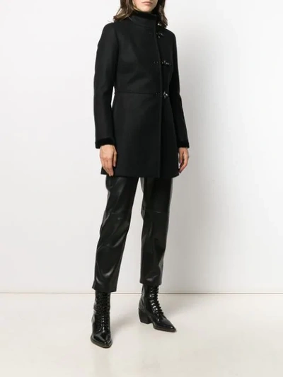 Shop Fay Single Breasted Duffle Coat In Black