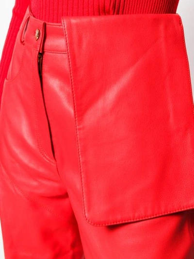 Shop Jacquemus Wide-leg Trousers In Red